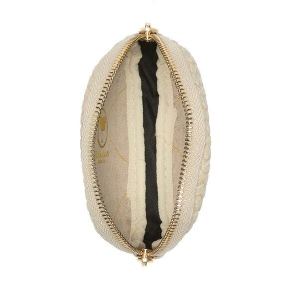 Persaman New York Marianna Woven Beige Leather Mini Clutch - Picture 2 of 5